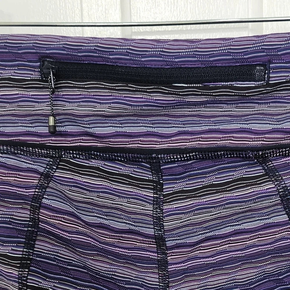 Lululemon Pace Rival Crop Leggings Space Dye Twist Ultra Violet Multi Size 4